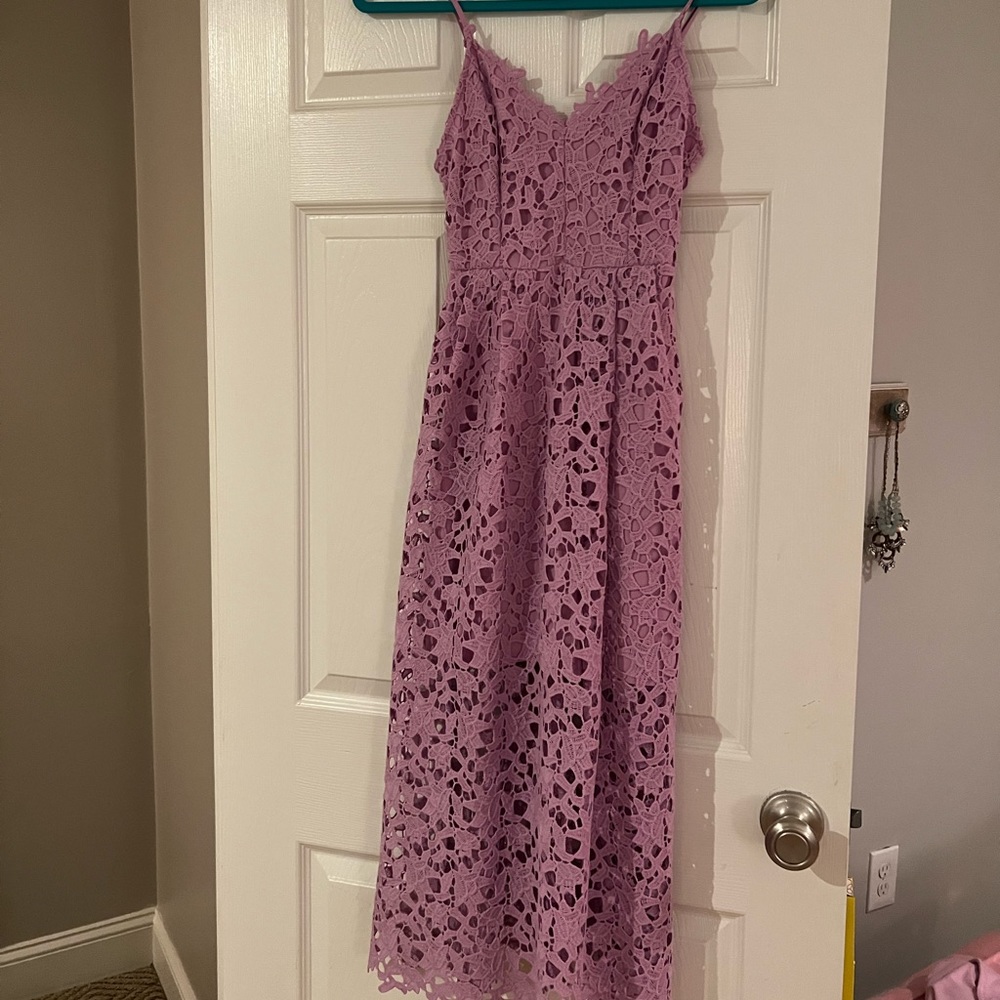 ASTR the Label Lace the Line Midi Dress Purple